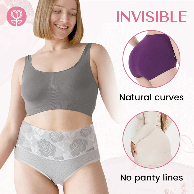 Braguita de cintura alta con control abdominal, a prueba de fugas-ES