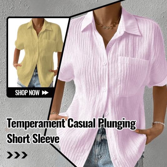 Camisa informal holgada con cuello redondo de encaje-ES