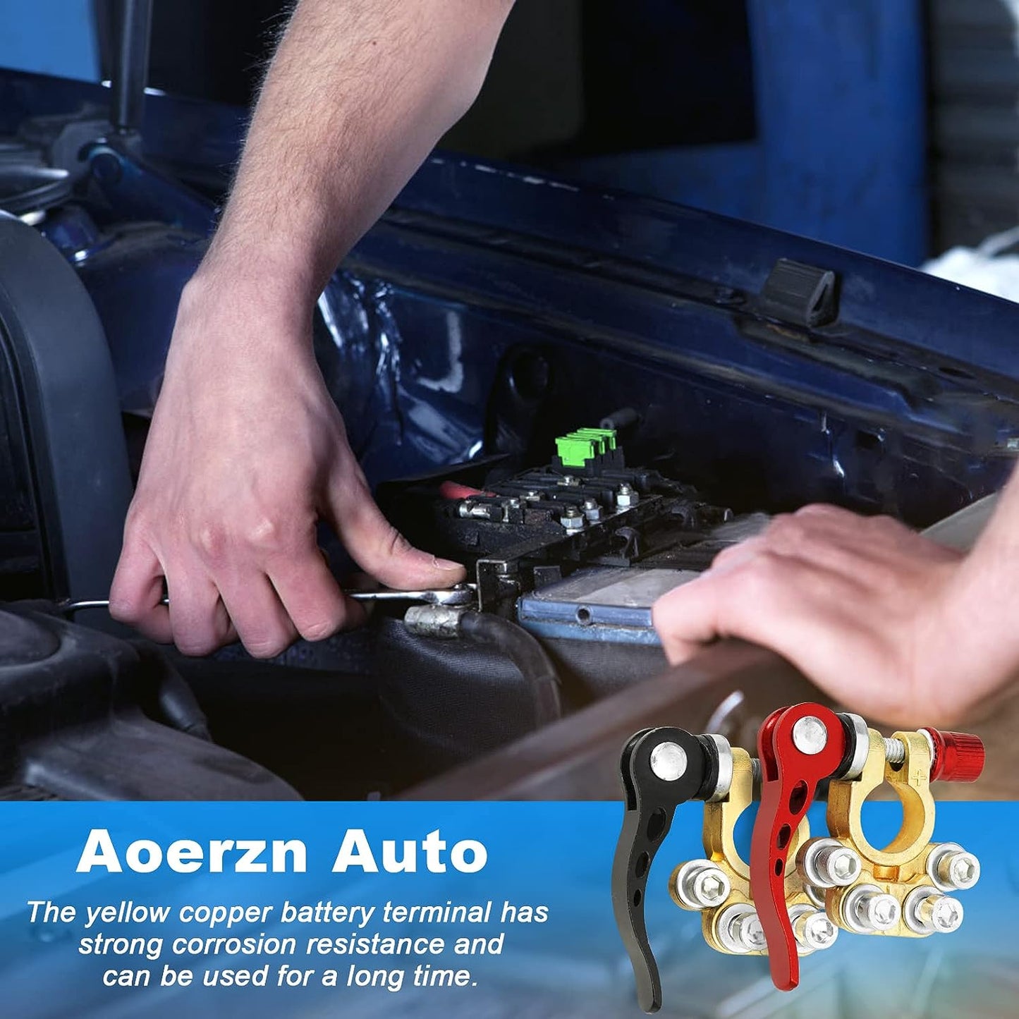 Conector de batería de coche de liberación rápida con cabezal de latón engrosado-ES