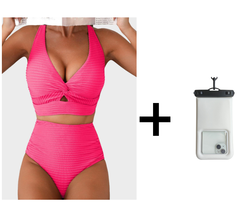 Conjunto de bikini de cintura alta-ES
