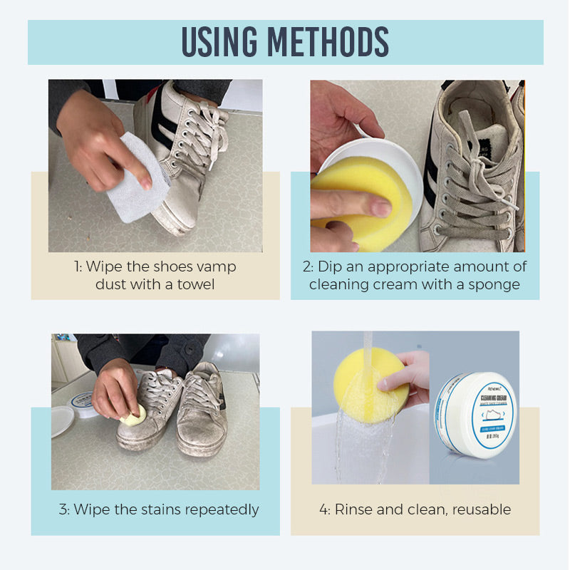 Crema para limpiar zapatos blancos - Esponja limpiadora gratis-ES