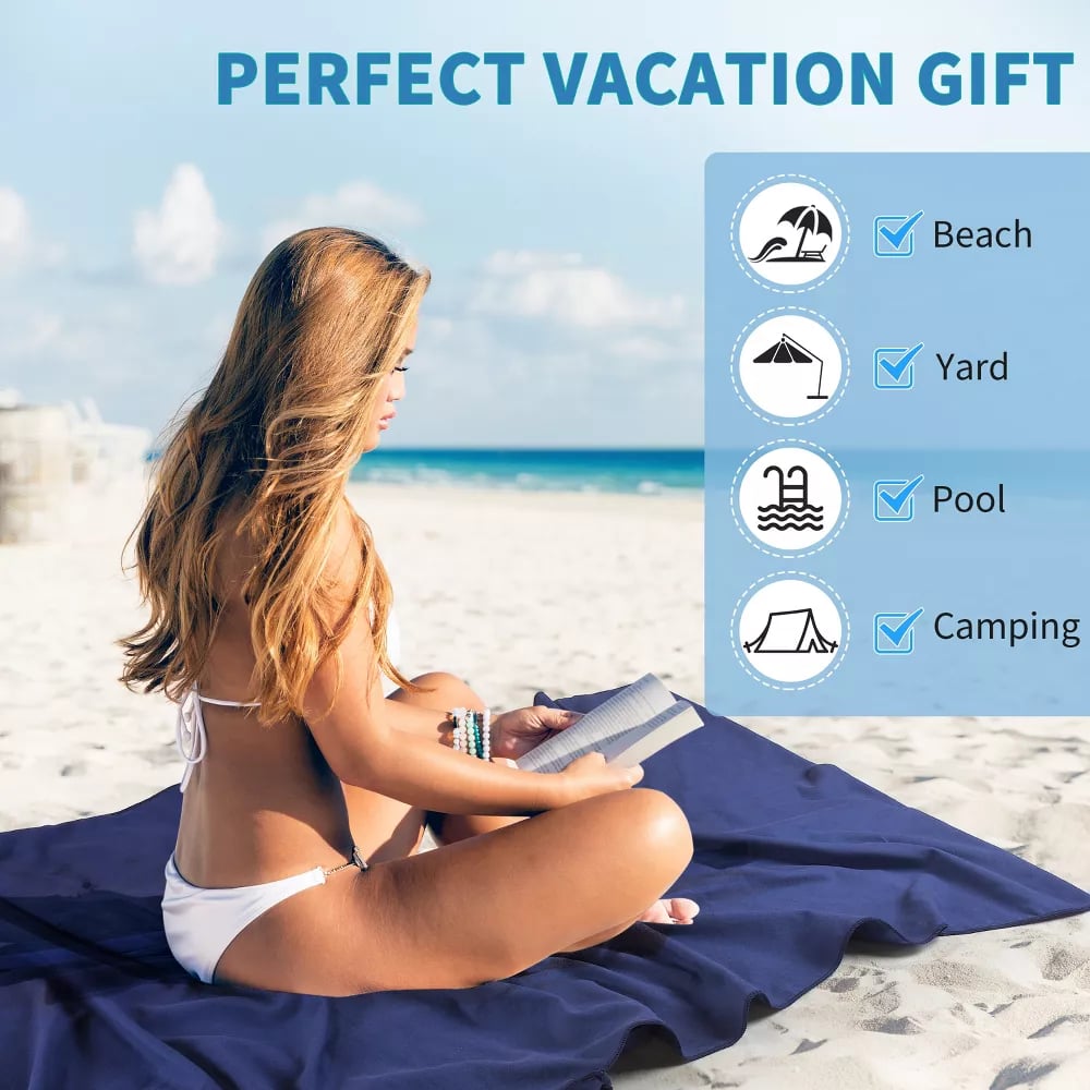 🏖️🌞Toalla para tomar el sol en bolsa con bolsillos de almacenamiento💦-ES