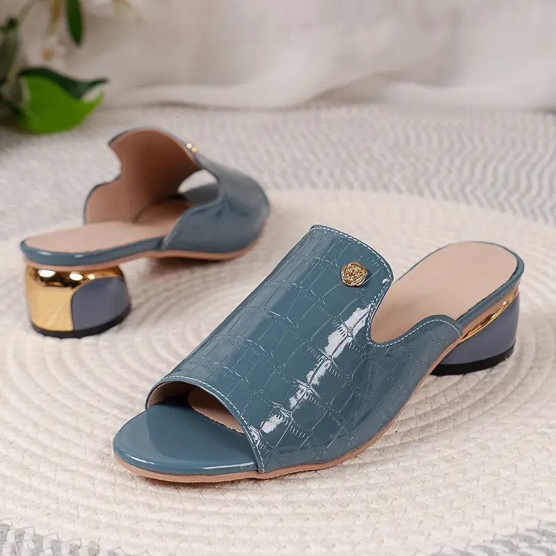 😍Último día con 50% de descuento😍 - Sandalias ortopédicas de piel de moda para mujer con puntera abierta y tacón grueso-ES