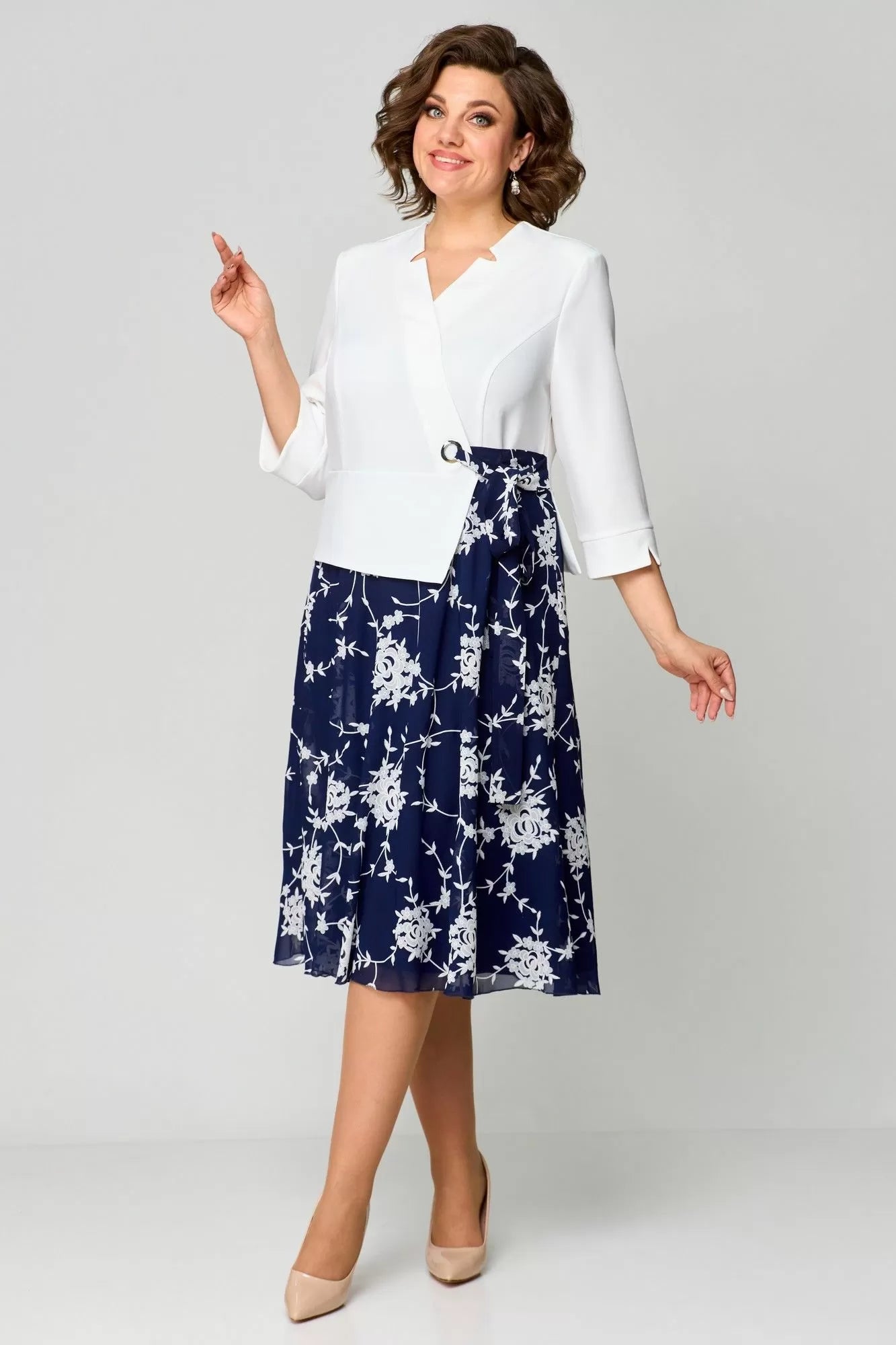 🔥【S-5XL】💃2025Vestido nuevo, tacto suave azul y blanco-ES