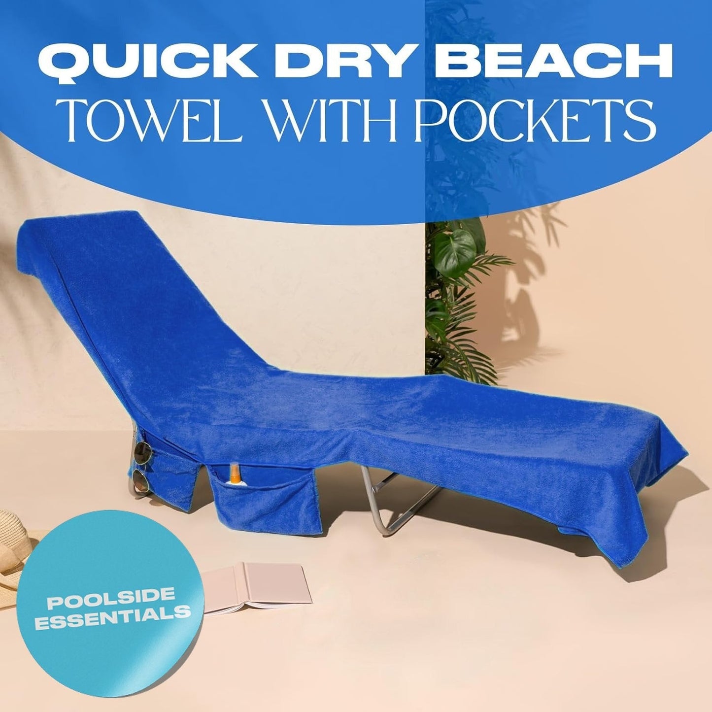 🏖️🌞Toalla para tomar el sol en bolsa con bolsillos de almacenamiento💦-ES