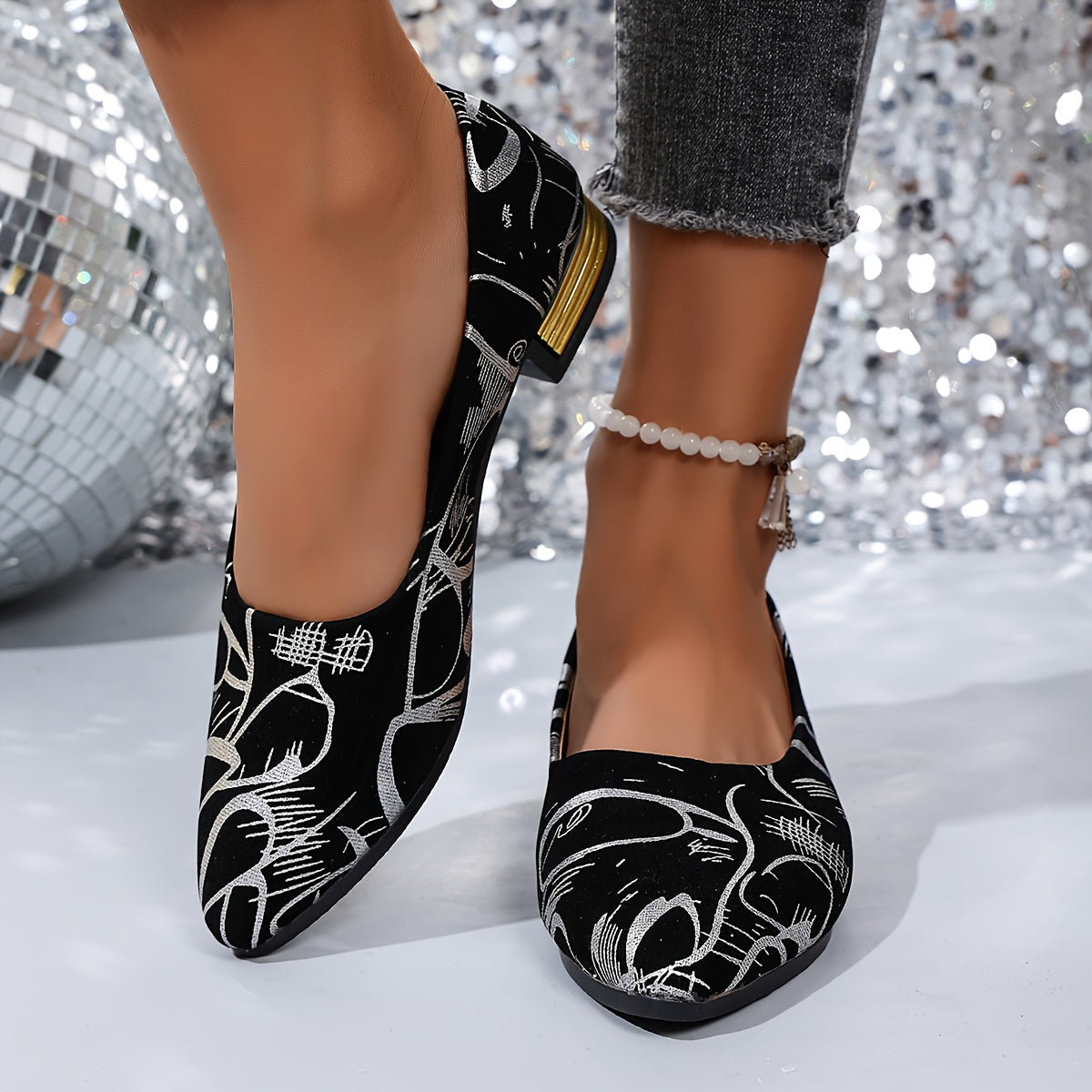 Zapatos de tacón bajo de moda para mujer-ES