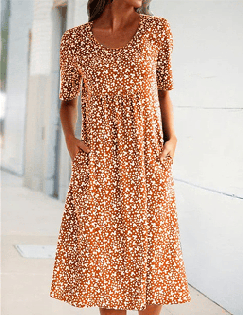 🎁2025 Hot New Year Sale🎁 Vestido casual de mujer con escote en punta (8 colores con bolsillos).