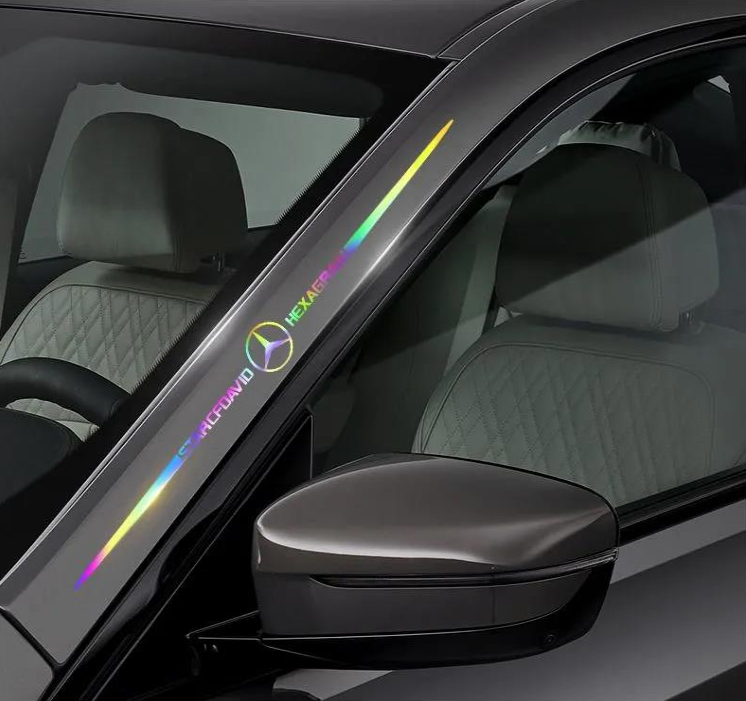 3D spalvoti lazeriu atspindintys automobilių lipdukai, 4 vnt.-LT