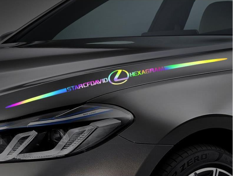 3D spalvoti lazeriu atspindintys automobilių lipdukai, 4 vnt.-LT