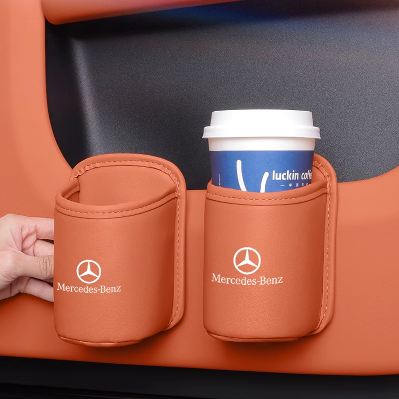 Portavasos de cuero Velora: fácil de instalar, personalización del logotipo posible-ES