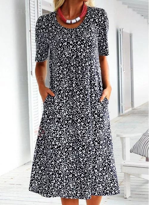 🎁2025 Hot New Year Sale🎁 Vestido casual de mujer con escote en punta (8 colores con bolsillos).