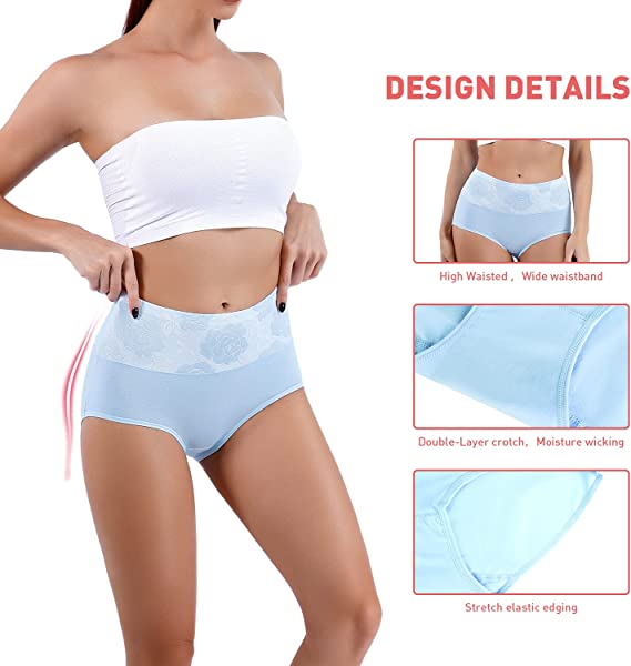 Braguita de cintura alta con control abdominal, a prueba de fugas-ES