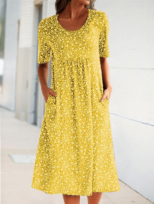 🎁2025 Hot New Year Sale🎁 Vestido casual de mujer con escote en punta (8 colores con bolsillos).