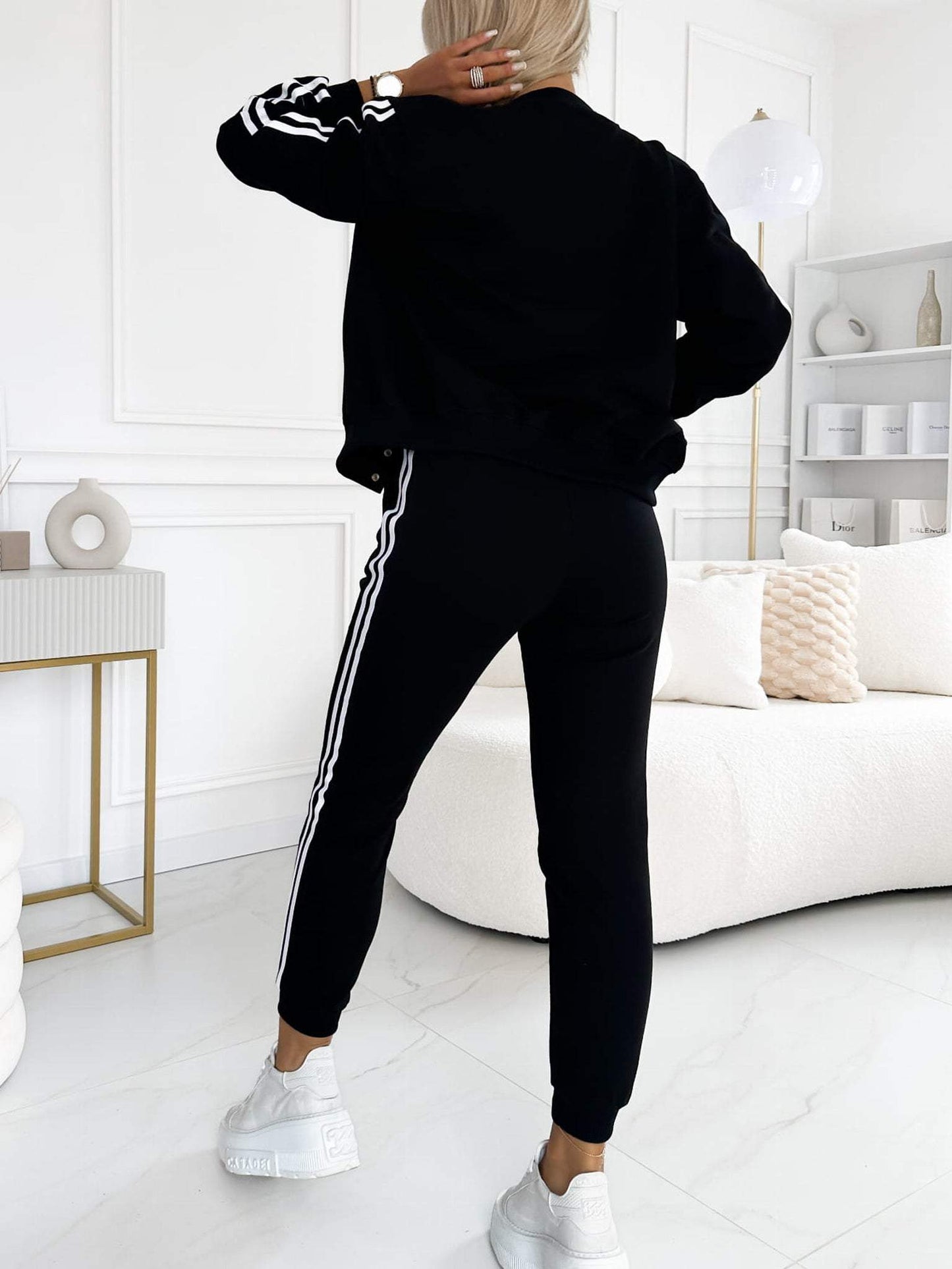 Conjunto de tres piezas de chaqueta y pantalón de béisbol para mujer-ES