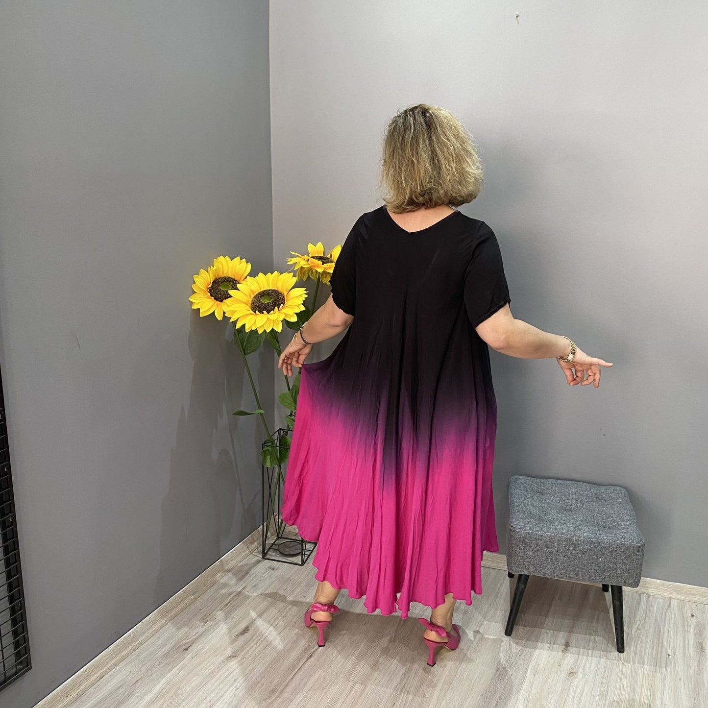 👗 Itališka atsitiktinė maxi suknelė su gradiento spalva