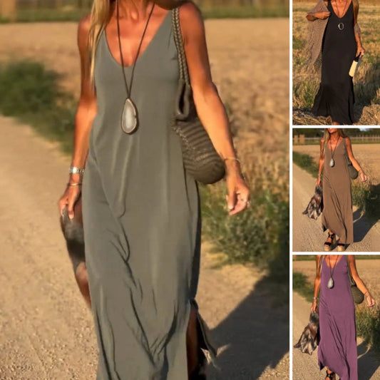 🔥👗Vestido maxi de mujer con escote corazón-ES
