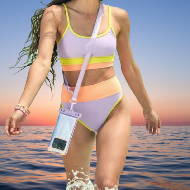 Conjunto de bikini de cintura alta-ES