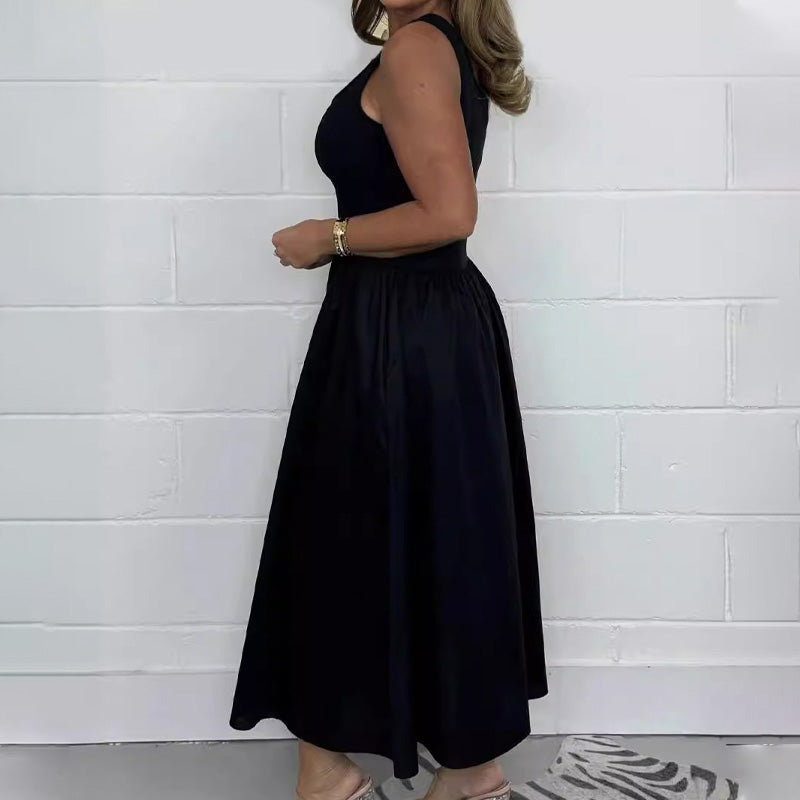 2025🌷Vestido casual sin mangas de color liso para mujer-ES