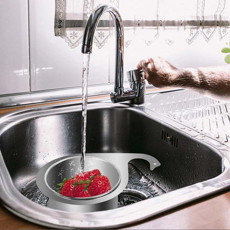 Cesta coladora de fregadero de acero inoxidable con forma de cisne-ES