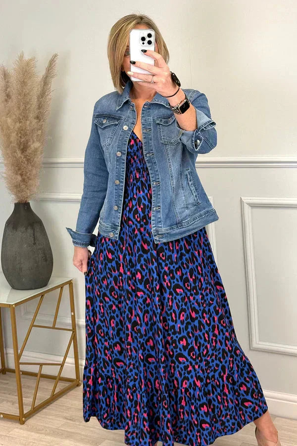 💥🔥Vestido plisado con estampado de leopardo-ES
