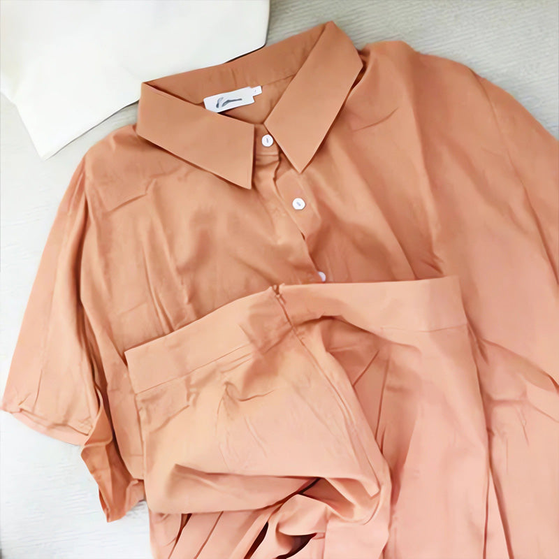 Conjunto casual de dos piezas para mujer en algodón y lino-ES