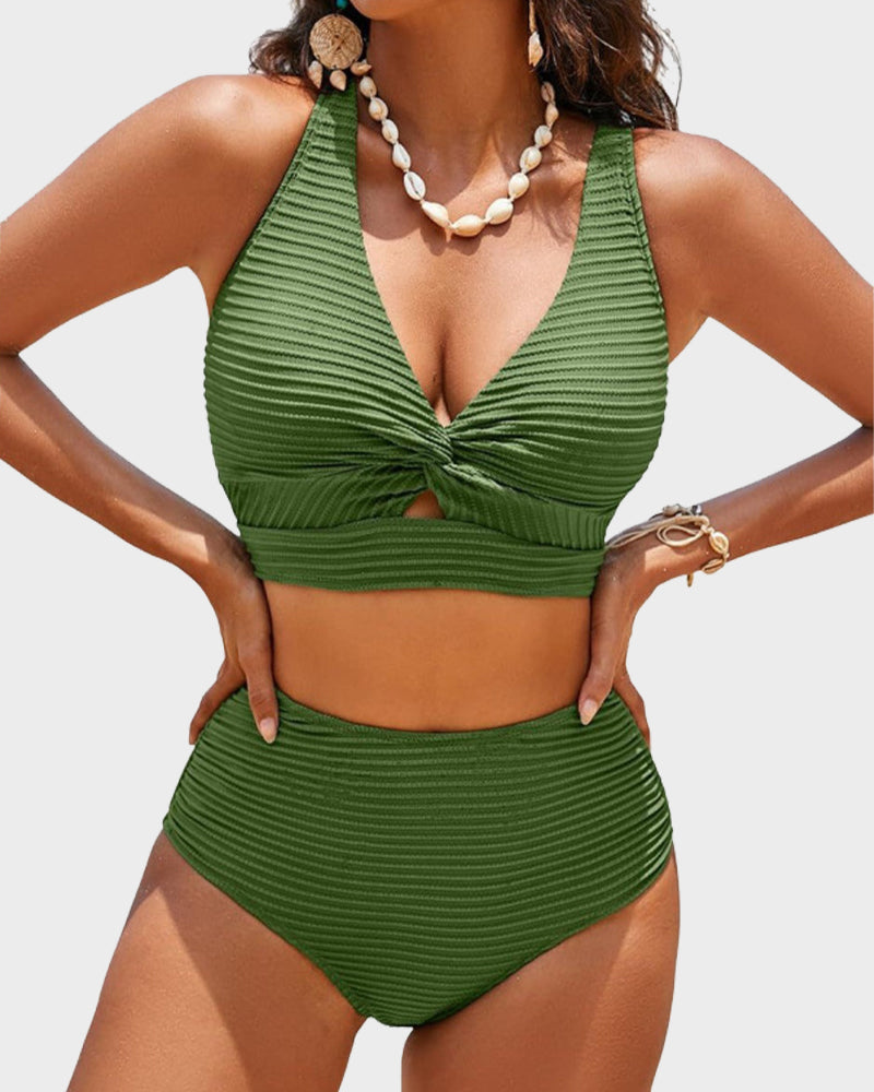 Conjunto de bikini de cintura alta-ES