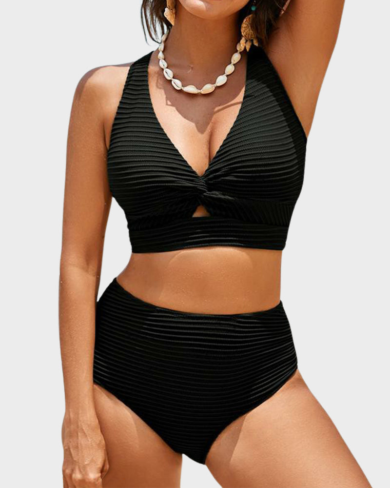 Conjunto de bikini de cintura alta-ES