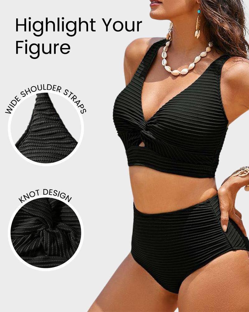 Conjunto de bikini de cintura alta-ES