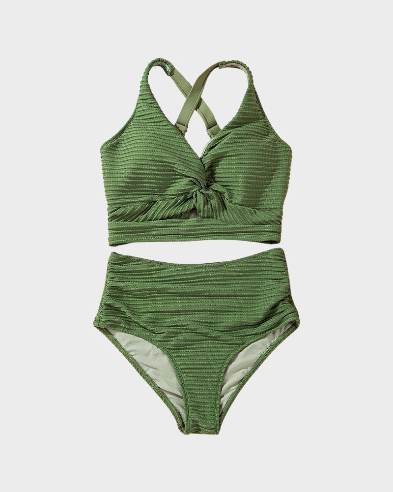 Conjunto de bikini de cintura alta-ES