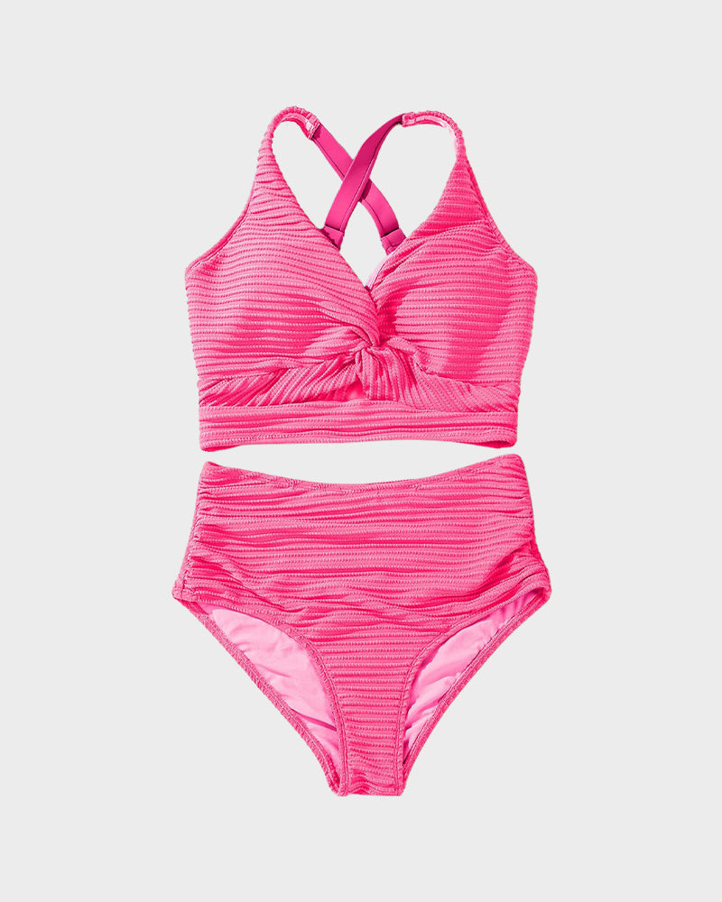 Conjunto de bikini de cintura alta-ES