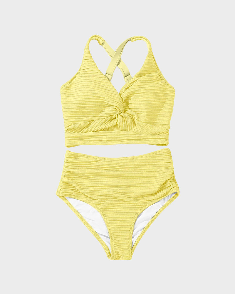 Conjunto de bikini de cintura alta-ES