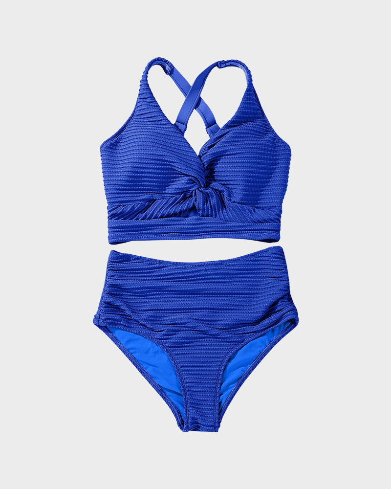 Conjunto de bikini de cintura alta-ES