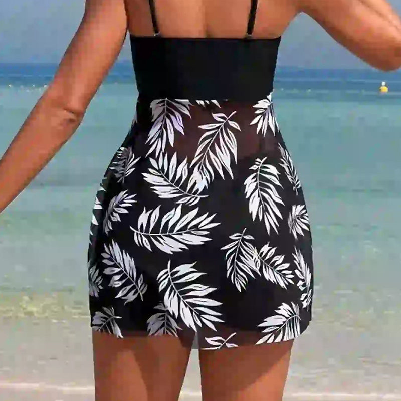 🌴👙Traje de baño estampado de dos piezas para mujer (incluye short con tirantes)-ES