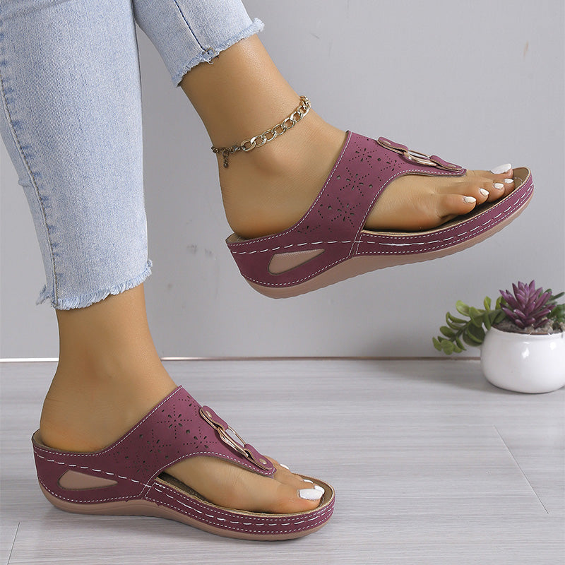 Chanclas de mujer con tacón inclinado-ES