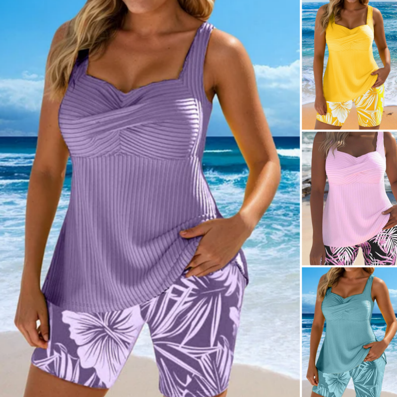 🌊🌴🌞Dvodelni komplet za na plažo z vzorcem za ženske👙-SI