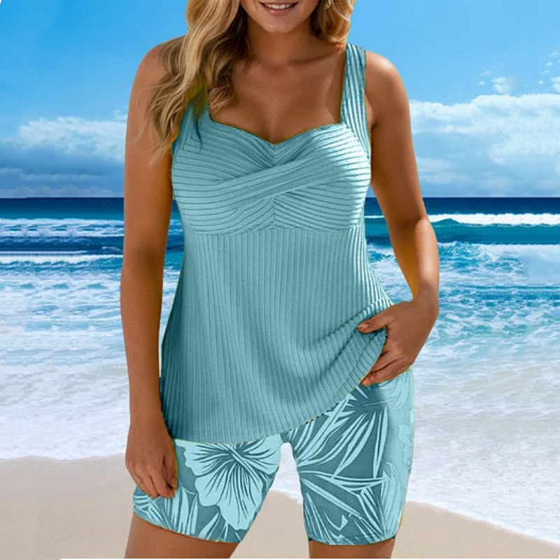 🌊🌴🌞Dvodelni komplet za na plažo z vzorcem za ženske👙-SI